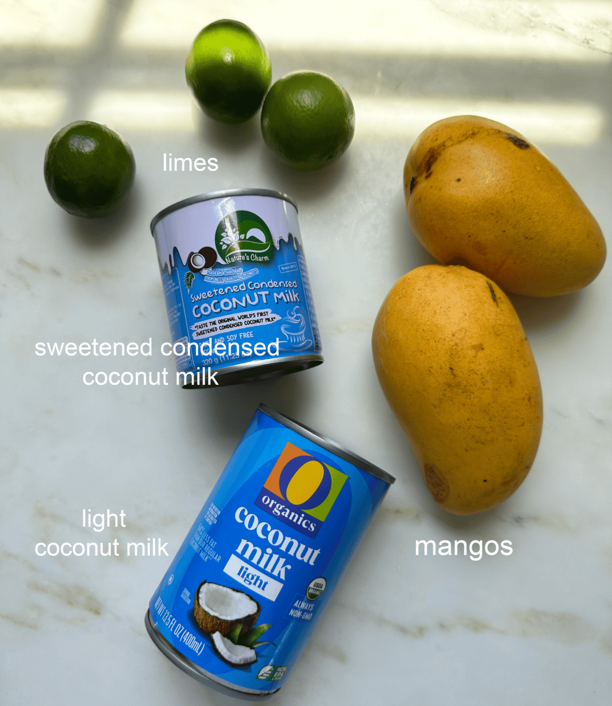 Creamy Mango Agua Fresca ingredients.