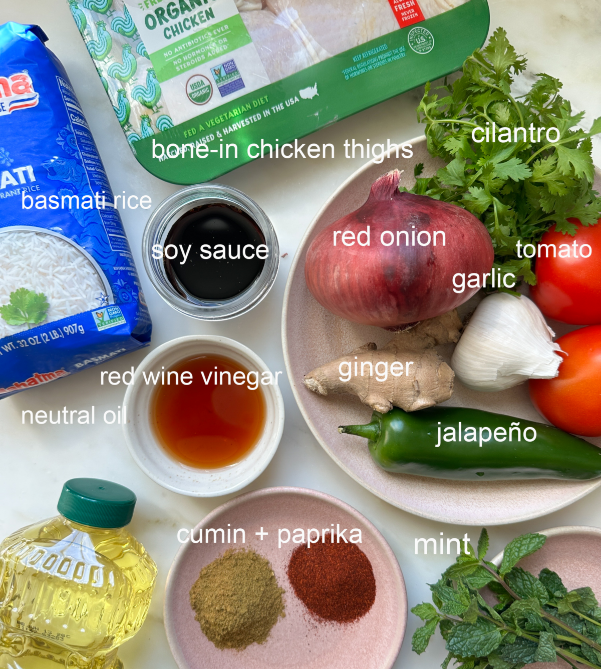 Chicken and Rice ingredients