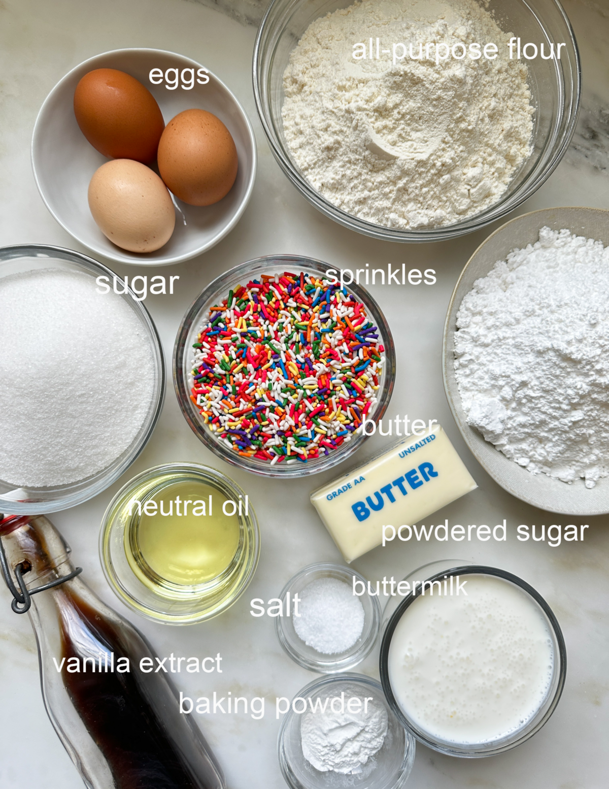 Funfetti Cake ingredients