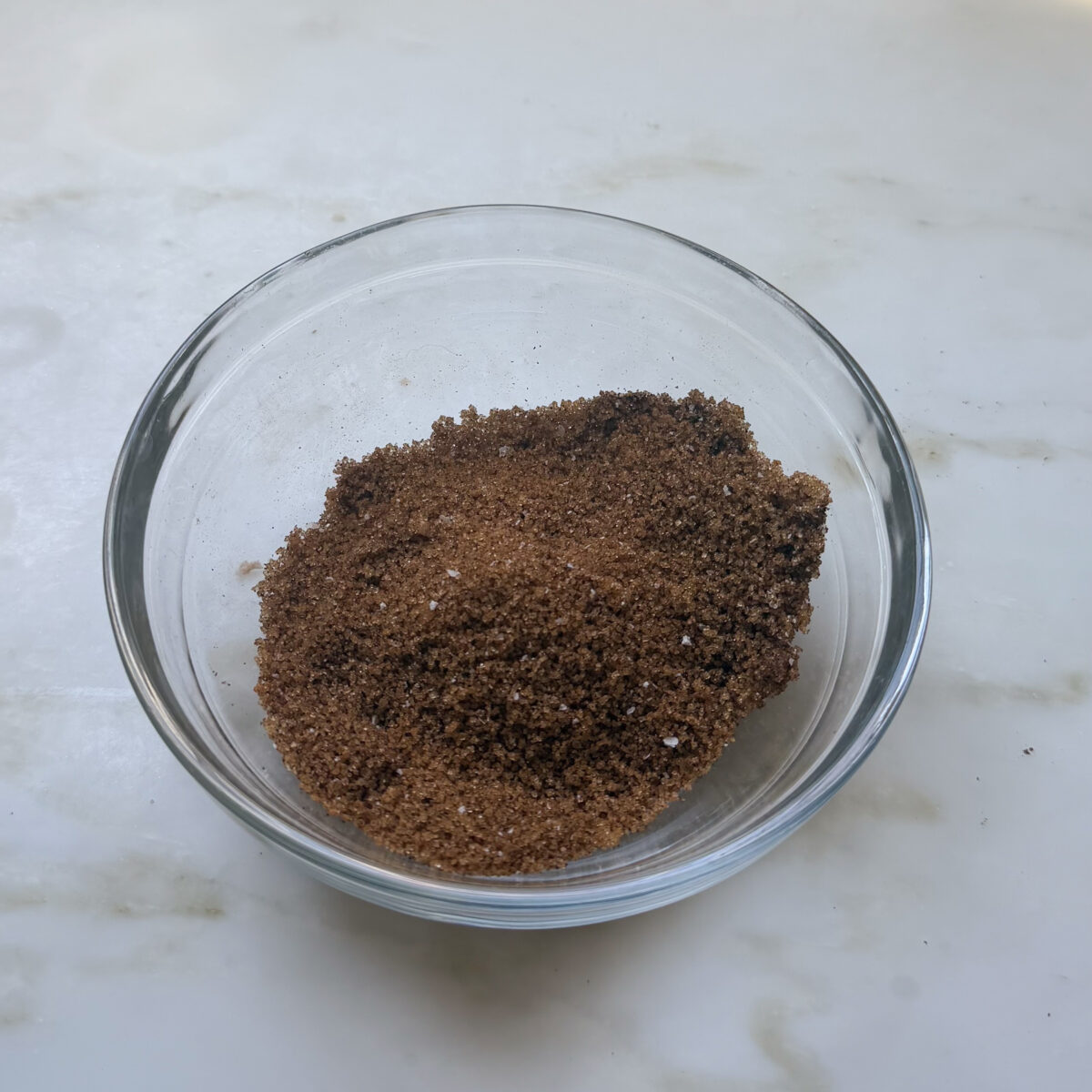 Brown sugar-espresso filling in small bowl.