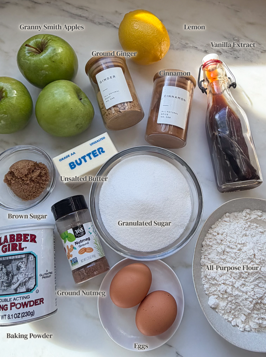 Apple fritter brownies ingredients.